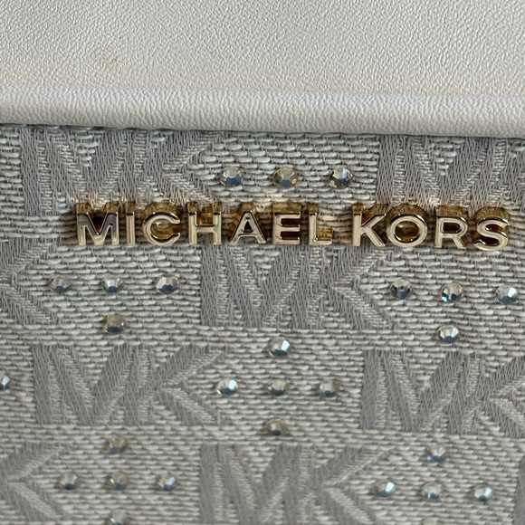 Michael Kors Cream Monogram Crossbody Bag - Picture 2 of 12